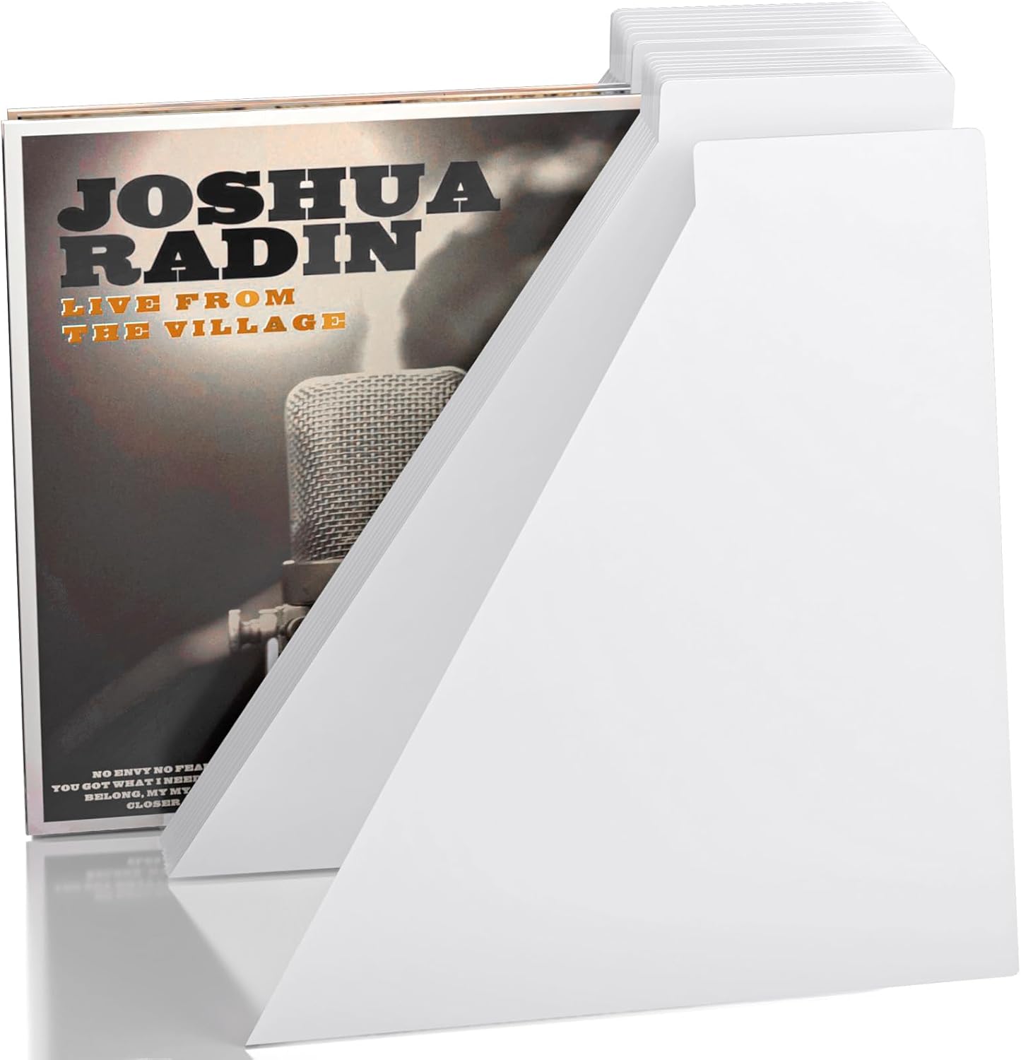 Facmogu 20PCS Vinyl Record Dividers, 12 Inches Plastic LP Album Dividers with Tab Stickers & Markers, Blank 33 RPM Record Separators, Horizontal & Vertical Separators Card for Albums Storage - White