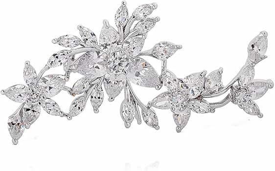 クラスターブローチ Amazon | GULICX Silver Plated Base Diamante Zircon Flower