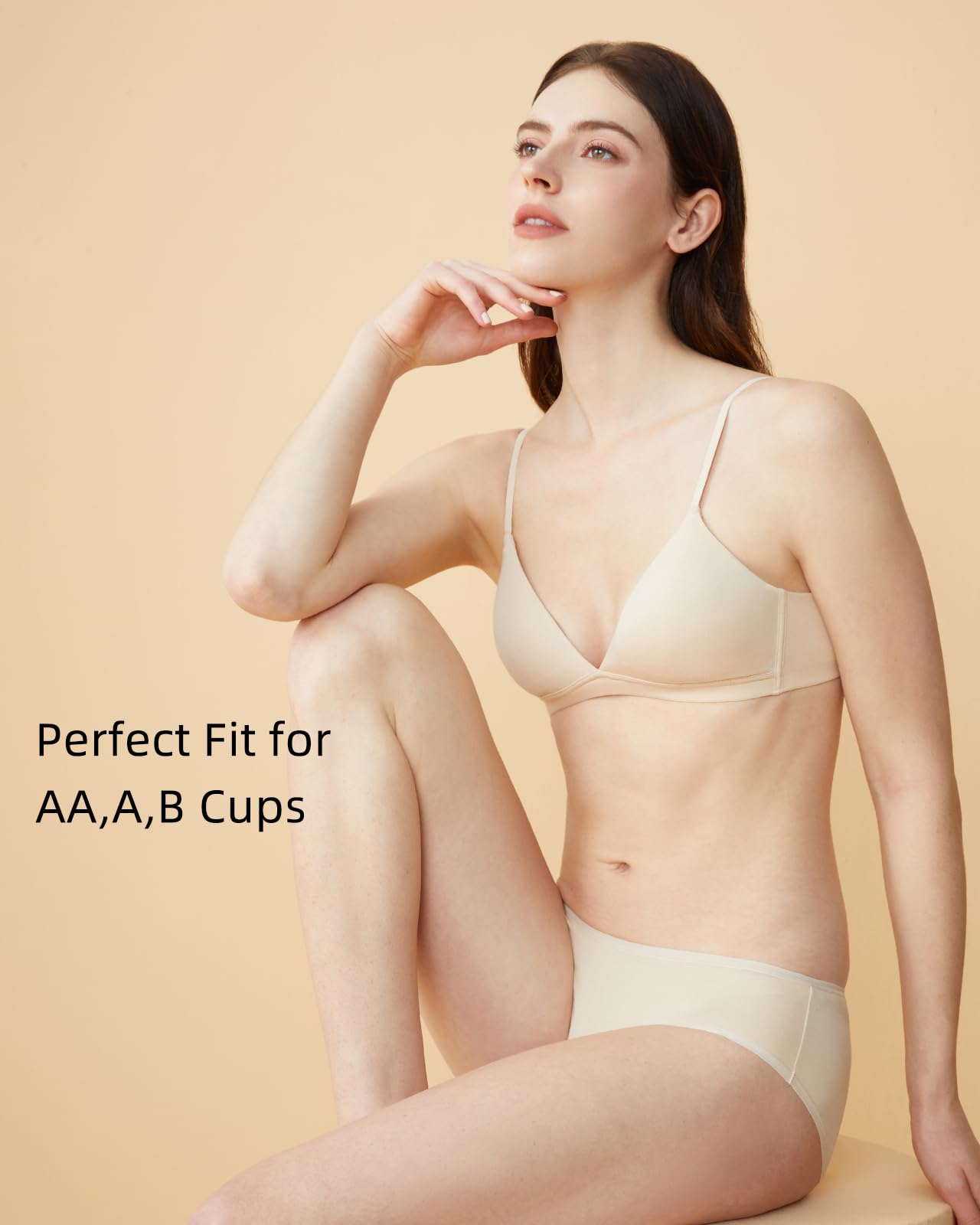 Sujetadores de algodón orgánico para mujer, sin varillas, ligeramente acolchado, triangular