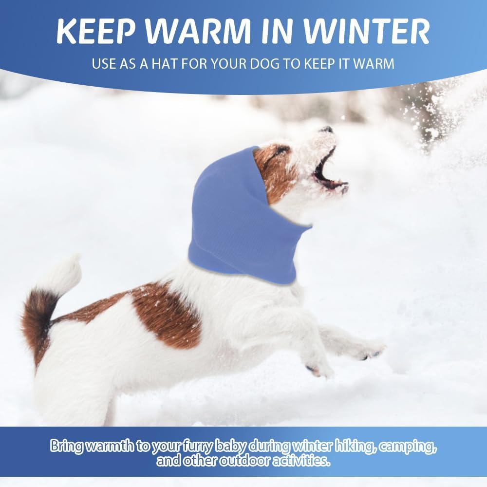 COMFPET Paraorecchie Cane Cuffie Per Cani Antirumore, Snood Per Cani copriorecchie invernale per cani e gatti, cura delle orecchie, grande, M(Blu)