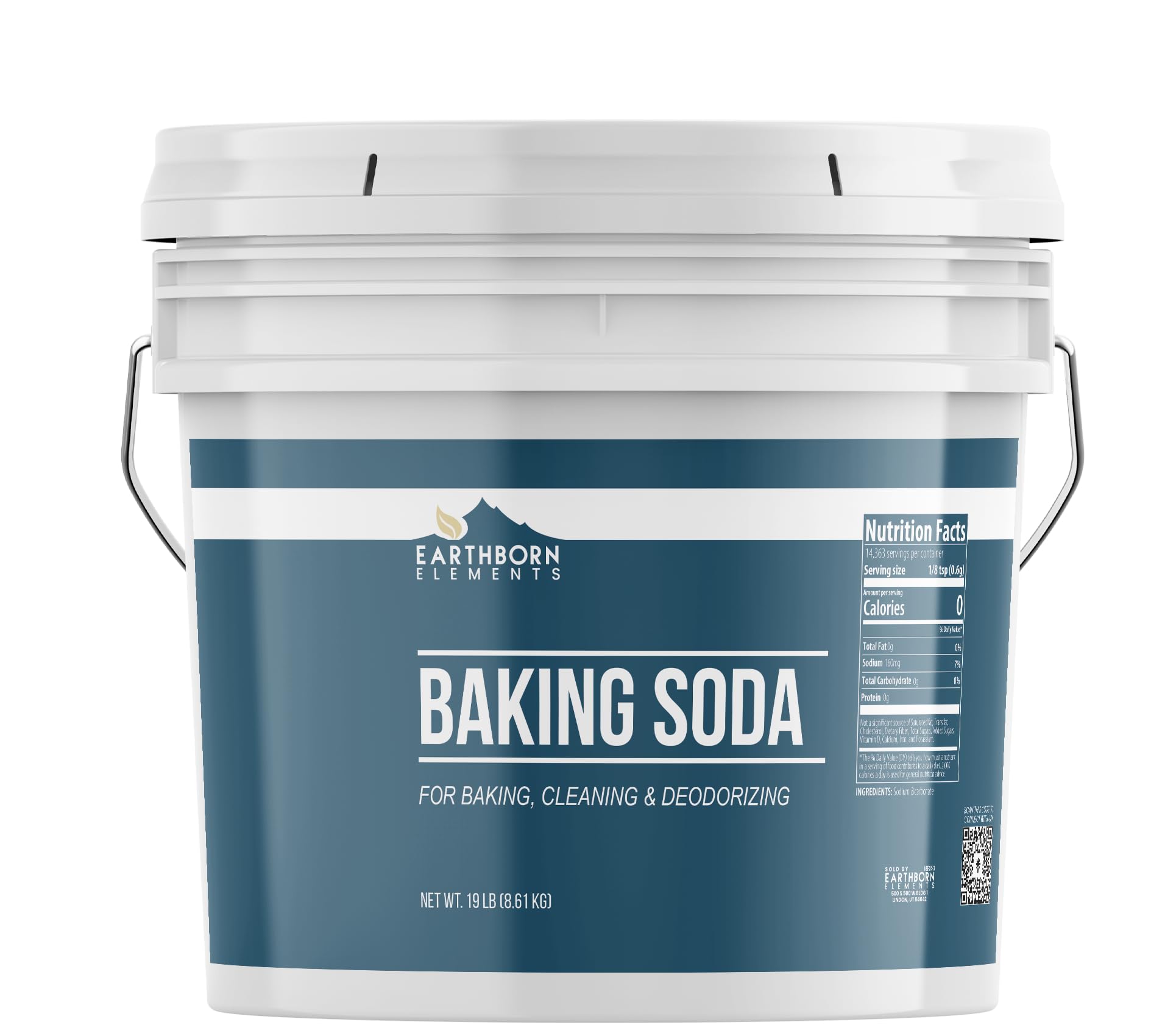 Earthborn Elements Baking Soda (2 Gallons) Sodium Bicarbonate, Cooking, Cleaning & Deodorizing