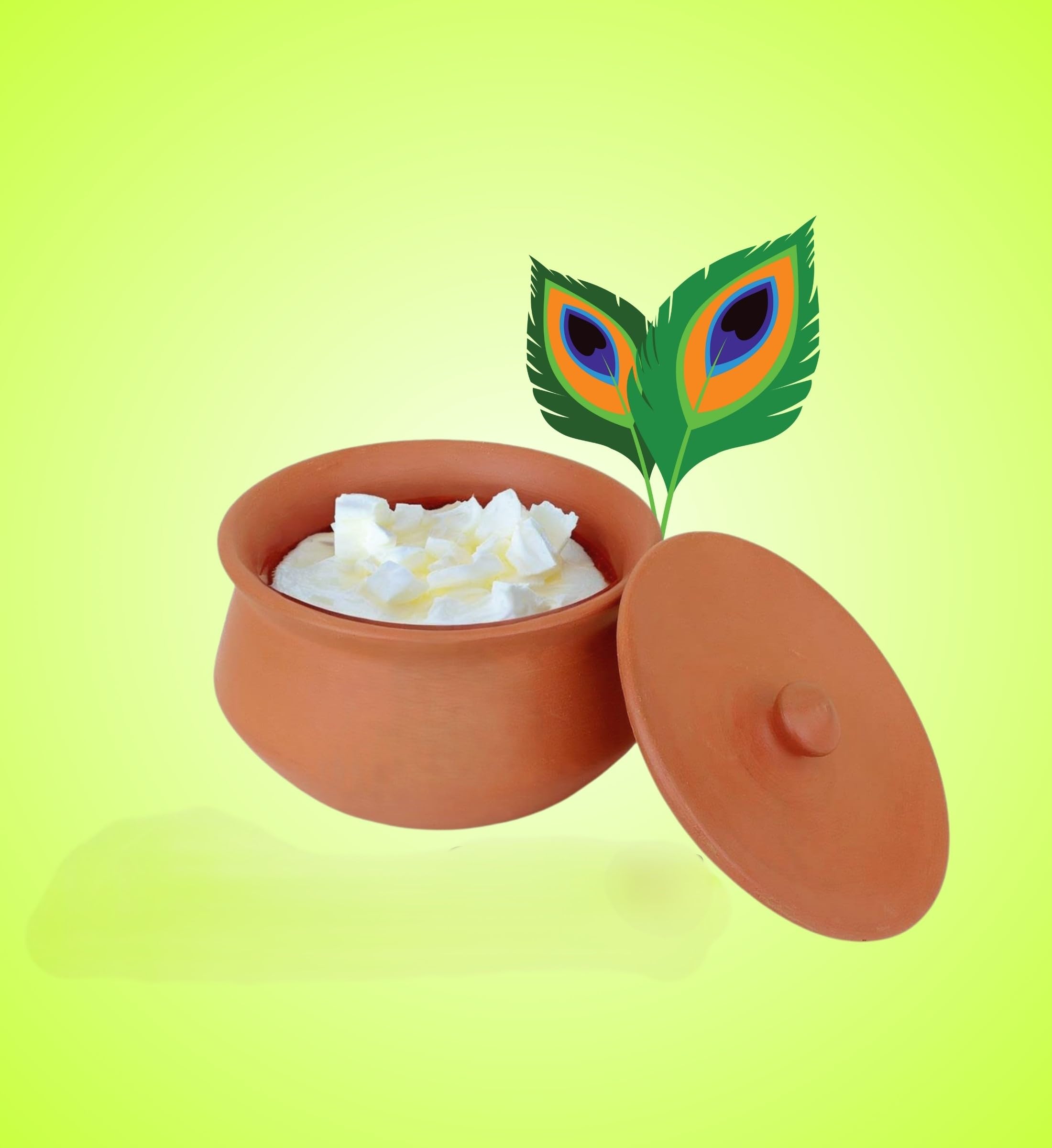 Clay Handi for "Celestial Handi: Honoring Krishna's Birth with Clay Art"Clay Pot Cooking & Serving Makhan Mishari Serving & Cooking Pot Hand Craft Making Curd Bowl Pack of 1Pcs in 1800ML… (Large )