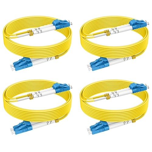 16ft/5m Single Mode Fiber Patch Cables OS2 LC to LC, SM Singlemode Optic Cable 10G SMF LSZH Duplex 9/125μm OD 2.0mm (4pack), RamboCables