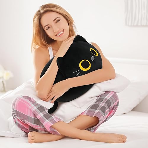 Miniatura 3 de KMUYSL Almohada de felpa de gato, juguetes de peluche de gatos, juego de almohada de peluche suave Kawaii para niños y adultos, regalo ideal de