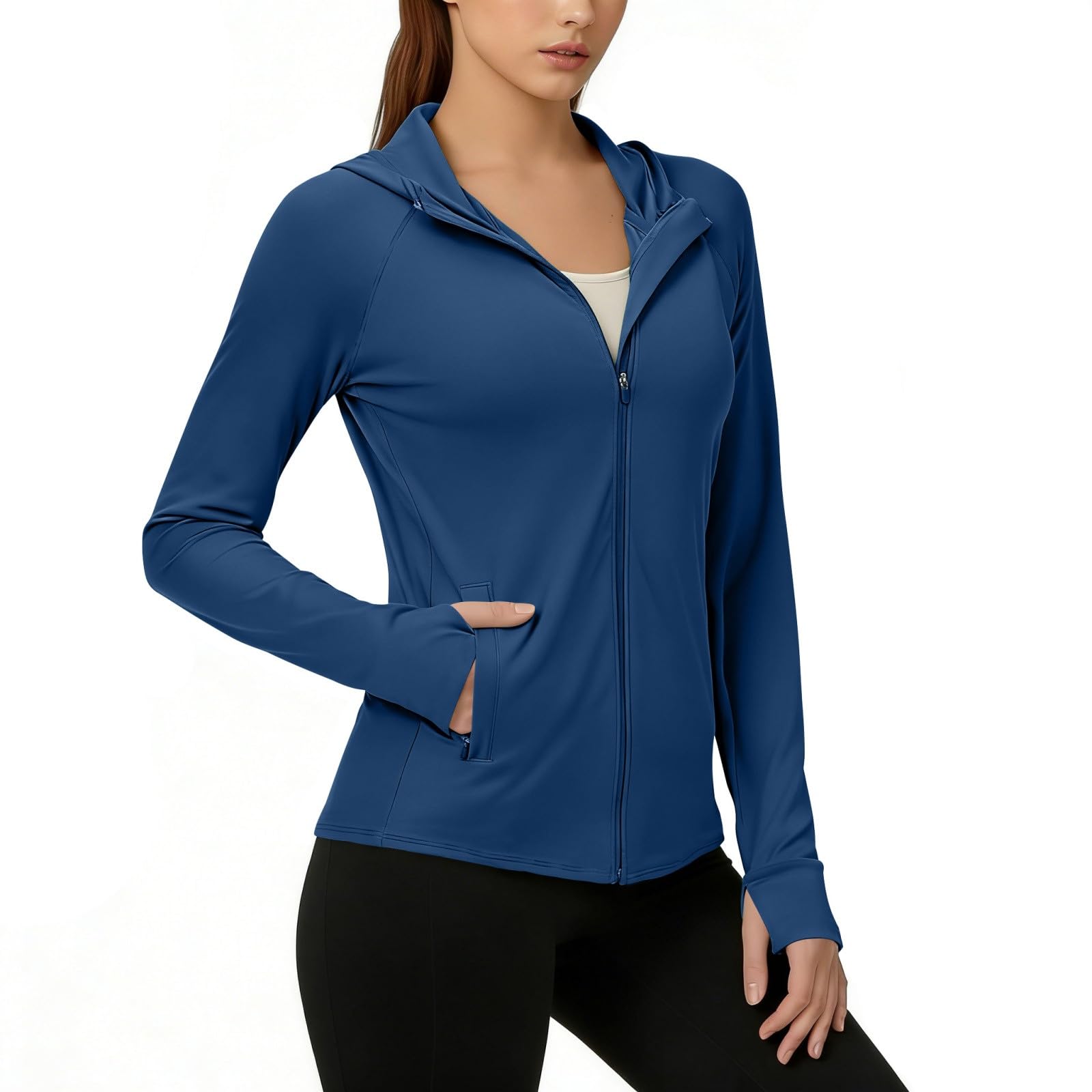 Women UPF 50+ Sun Protection Hoodie Jacket Quick Dry Lightweight Long Sleeve Sun Shirt Tops with Pocket Hiking Outdoor — view 14