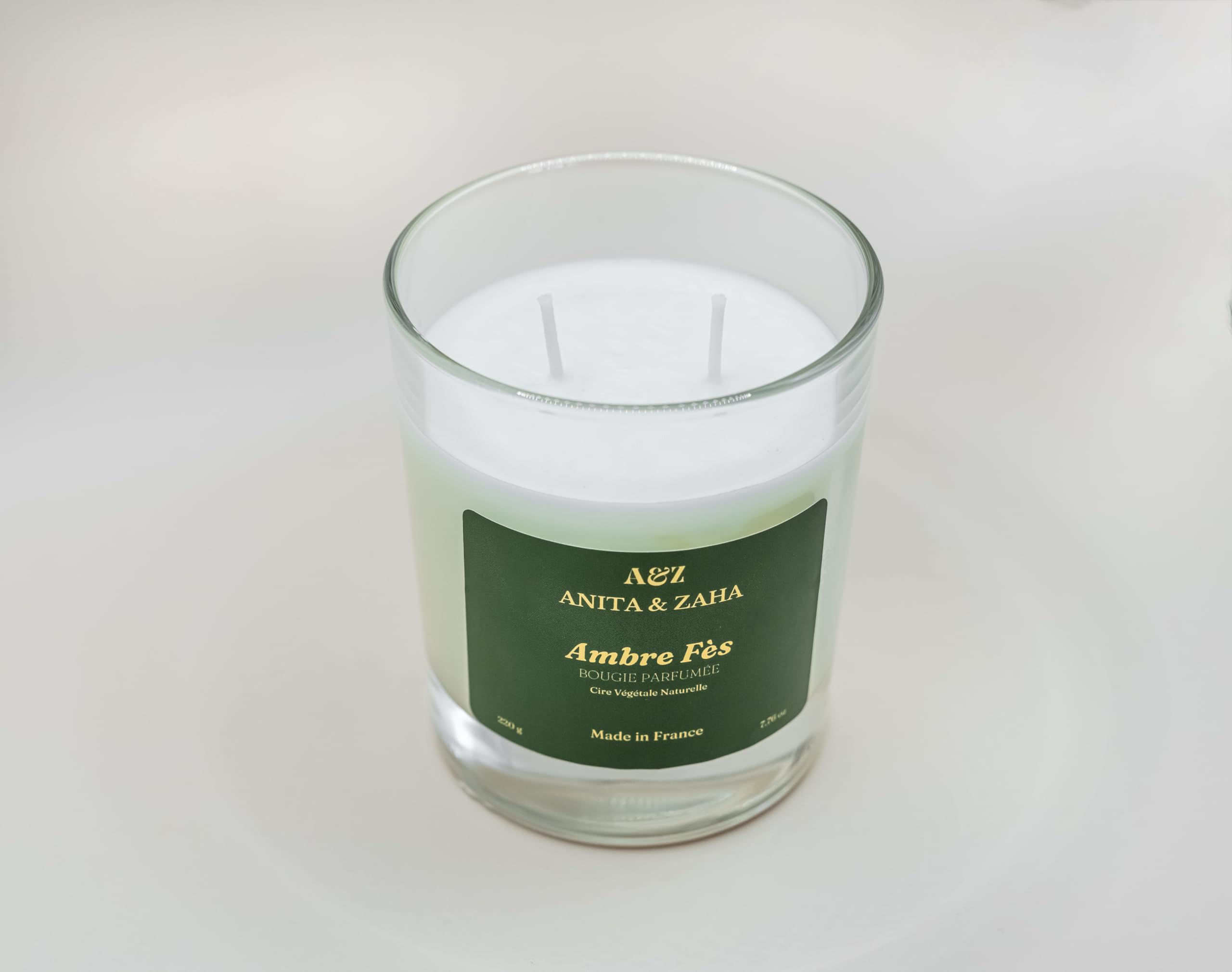 Vela perfumada de gama alta ámbar fez, cera de soja natural, ámbar blanco y flor de naranja, artesanía de país de grasa, 220 g/60 horas
