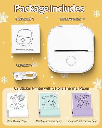 Vista 30 de Memoqueen T02 - Miniimpresora térmica de bolsillo, impresora térmica de bolsillo, de fotos, inalámbrica, con Bluetooth, para diario, notas, fotos