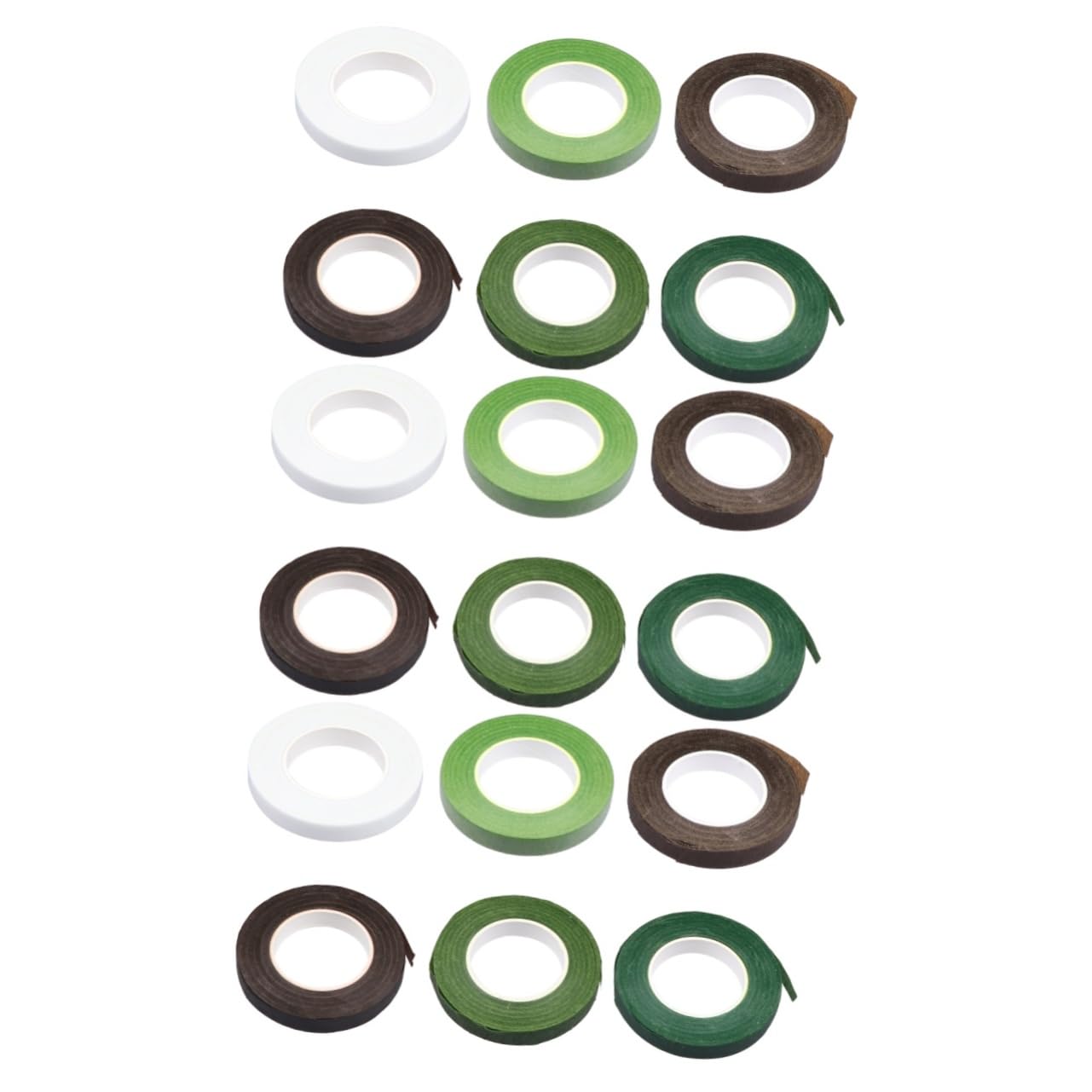 OSALADI 3 Sätze Bunte Floristikbänder Klebeband Für Blumenarrangements Selbstklebend Für Diy Projekte Olivgrün Grün Weiß Kaffee Und Dunkelkaffee Yards 6 Rollen * 3