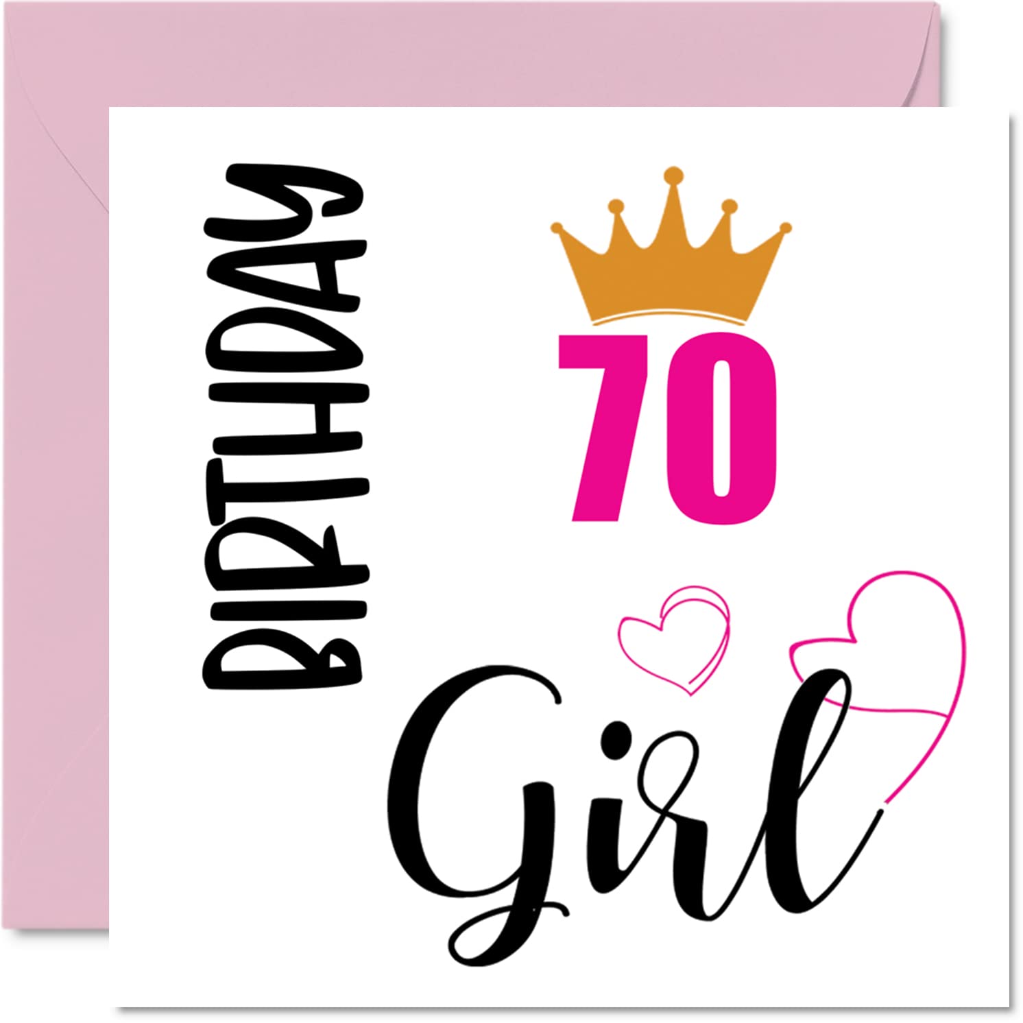 Stuff4 70th Birthday Card for Women - Birthday Girl - Happy Birthday Cards for 70 Year Old Woman Great Grandma Nanny Step Mom Aunt, 5.7 x 5.7 Inch