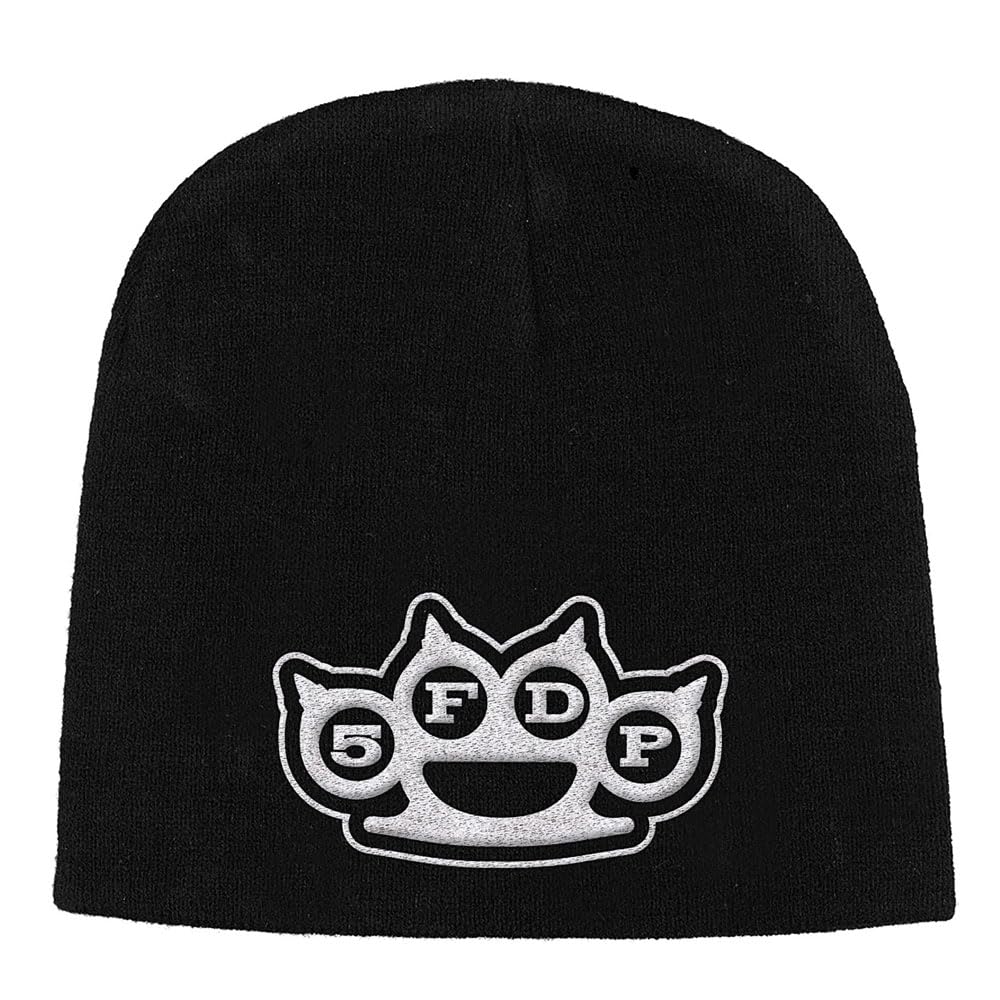 Razamataz Five Finger Death Punch Knuckles Embroidered Beanie Hat One Size Black