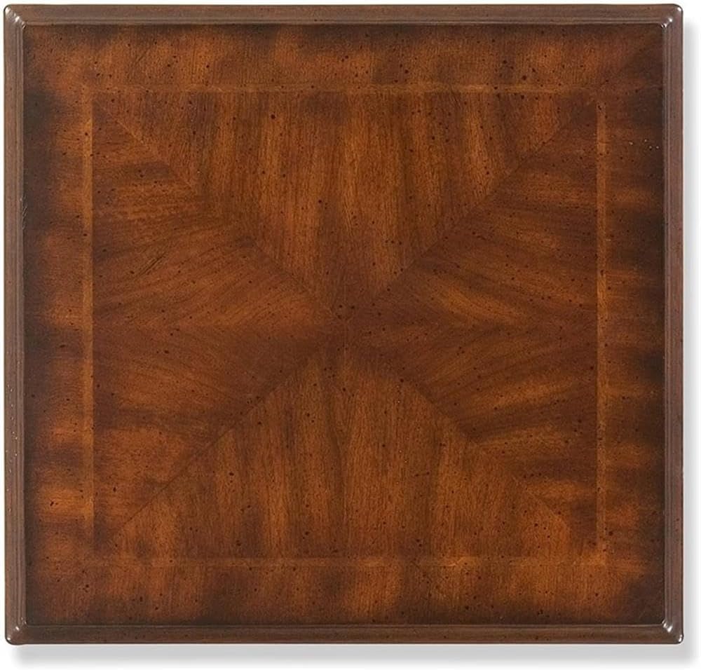 Beaumont Lane Traditional 3 Piece Solid Hardwood Curved Leg Veneer Top Rectangle Nesting Table Set in Plantation Cherry