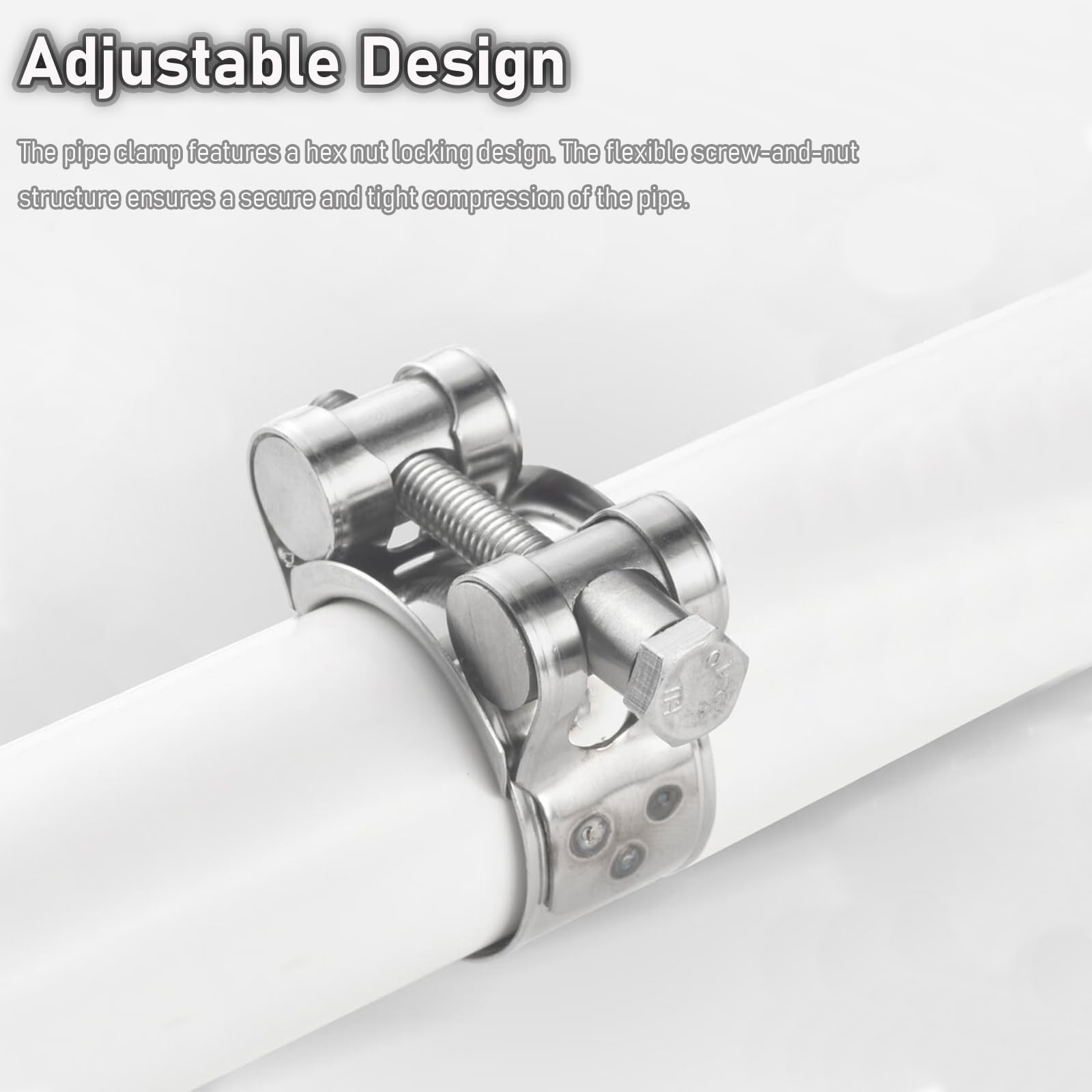 Lxoraziy T-Bolt Hose Clamps 8PCS 29-31mm Heavy Duty Stainless Steel Adjustable Exhaust Clamp for Car Motorcycle Turbo Hose Radiator Pipes - Image 4