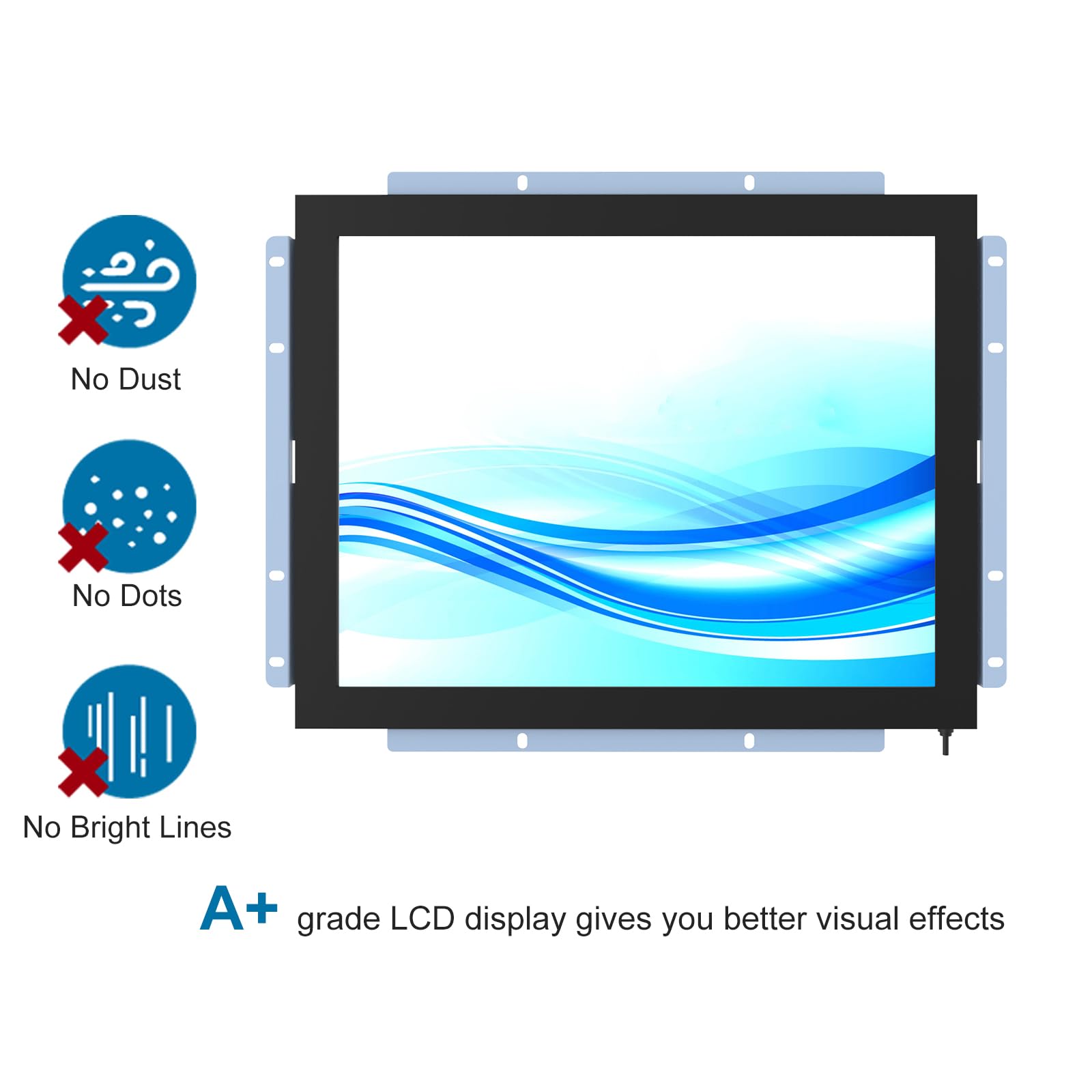 GreenTouch Écran tactile industriel 17" 10 points IR (infrarouge) à cadre ouvert - 1280 x 1024 - Boîtier en métal avec port HDMI, DVI, VGA intégré