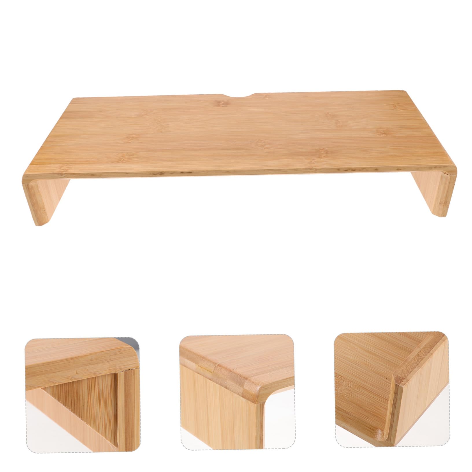 Réhausseur Moniteur Ordinateur Naturel Compact Support Écran Ergonomique avec Rangement Bureau Maison