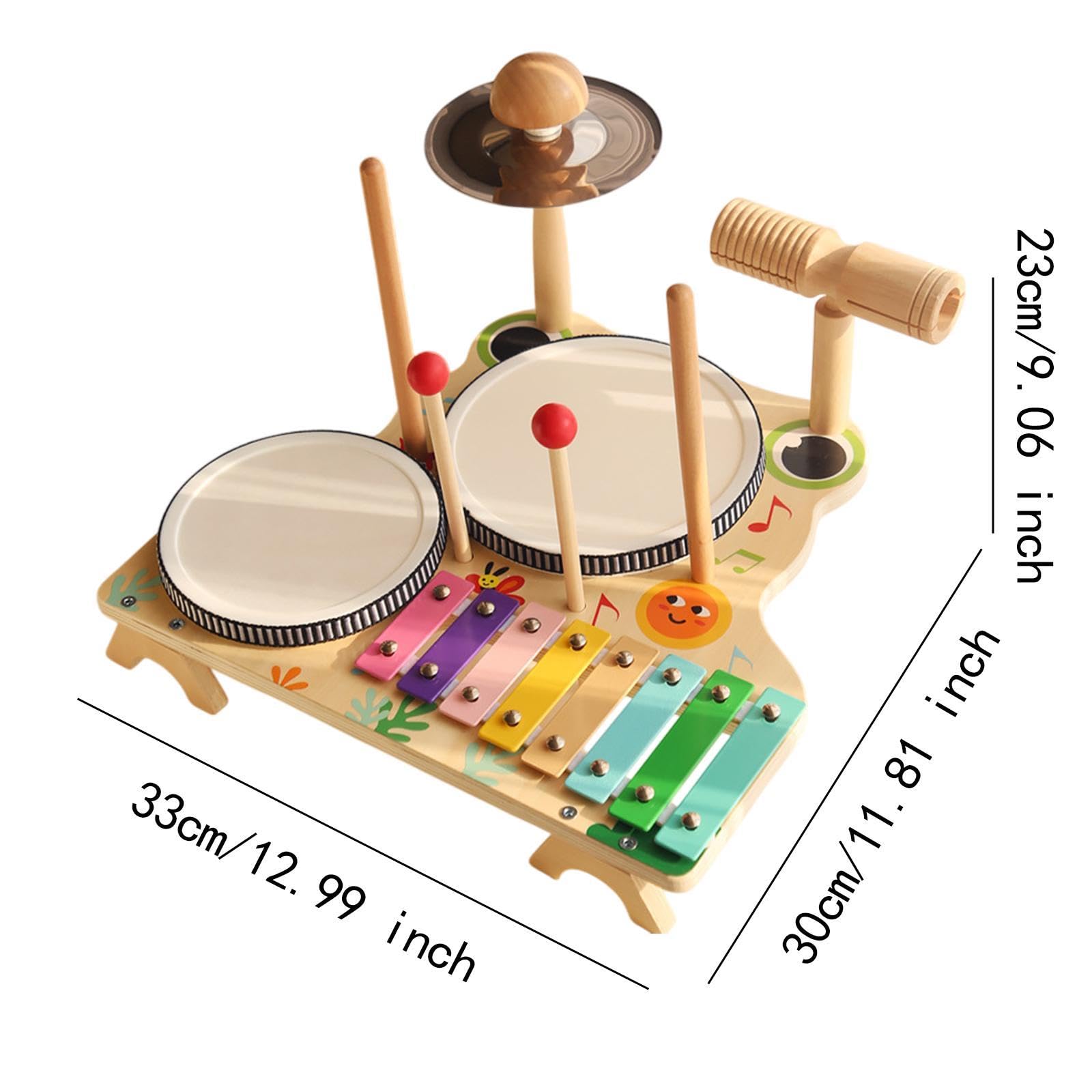Ensemble de Batterie en Bois pour Enfants D'âge Préscolaire, Instruments de Percussion pour