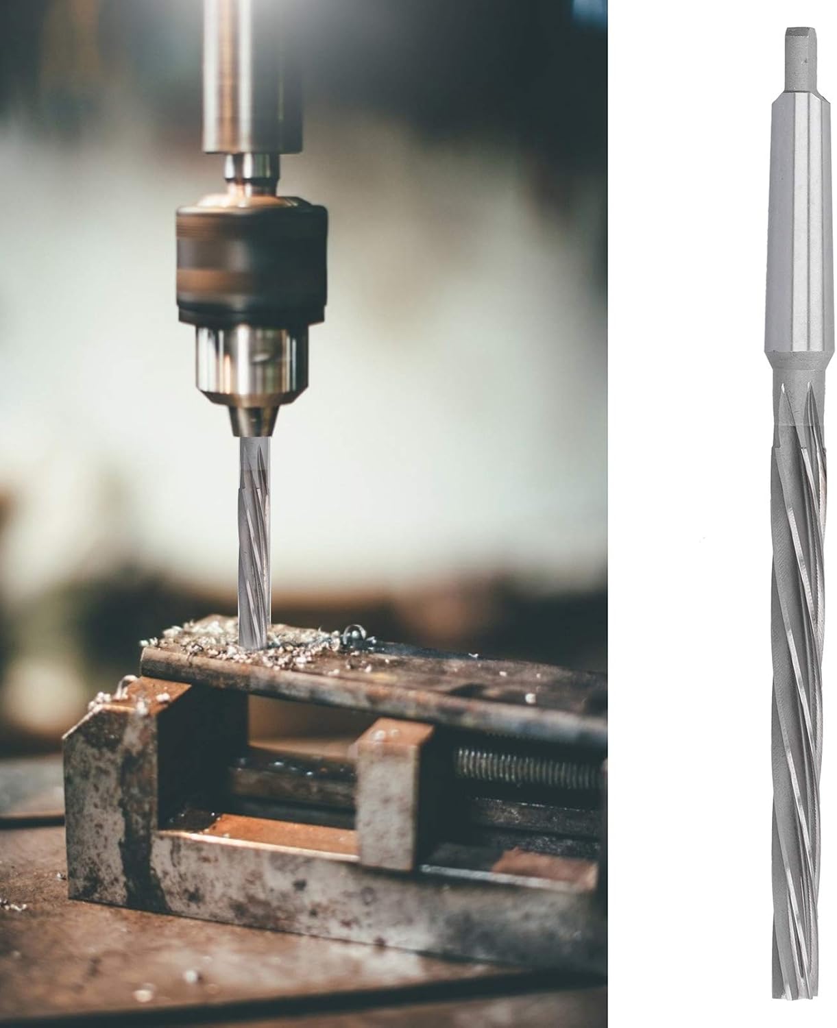 High Speed Steel Taper Shank Machine Reamer for Mold Processing and Handcrafts - 1:50 Taper Ratio - 6 Flutes - 12mm Shank Diameter - 140mm Blade Length - Industrial Cutting Tool