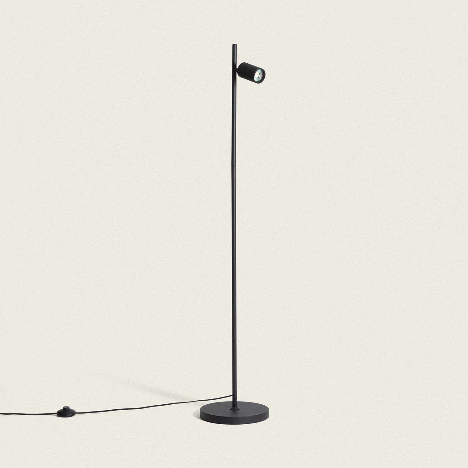 LEDKIA LIGHTING - Lámpara de Pie Aritz | Diseño Moderno en Aluminio | Compatible con Bombillas GU10 | 1230 mm de Altura | Ideal para Salón y Dormitorio; Negro