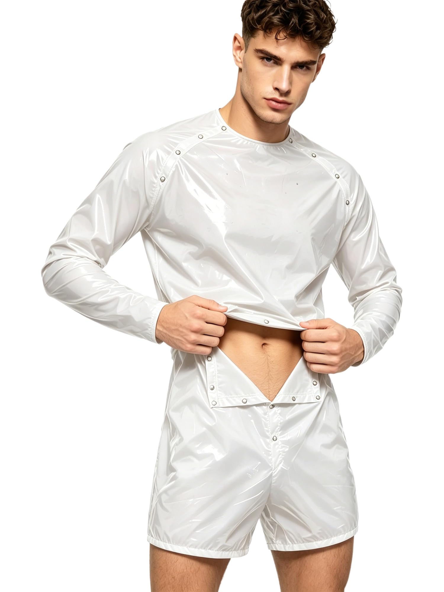 Jhaoyu Uomo Protezione Corporea Unitard L'Incontinenza Body Impermeabile Tinta Unita Shapewear Pantaloni Impermeabili Taglia Forti Vacanza