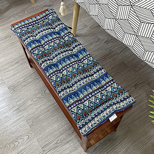 Outdoor Indoor Long Rectangle Bench Cushion, 48x14inch Non-Slip Soft Loveseat Swing Wicker Chair Pad, Patio Garden Deck Backrest Fresco Settee Seat Cushion
