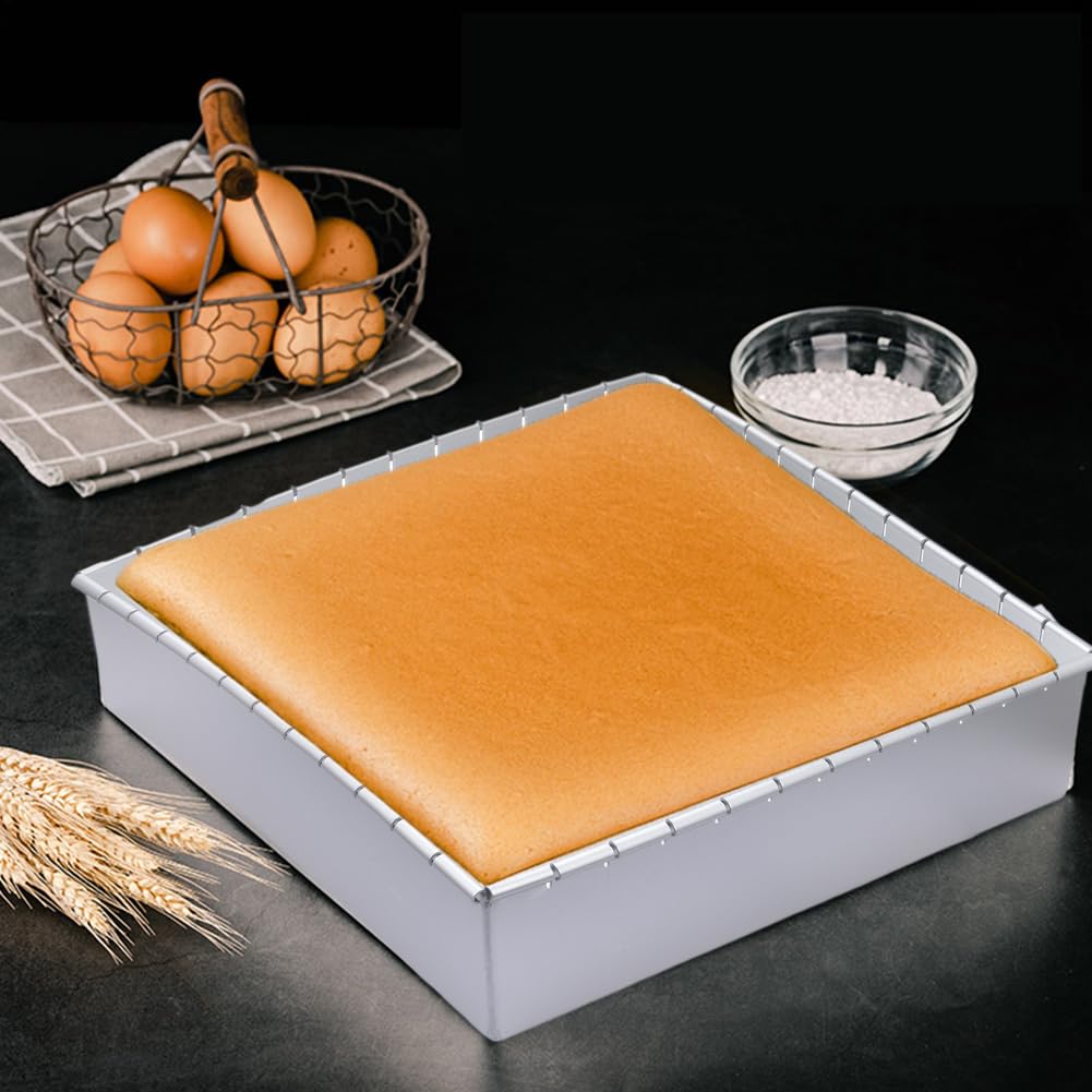 Stampo per torte regolabile, stampo quadrato da 3,5 a 30,5 cm, strumento | di cottura multifunzione, per torte, per cottura, pasticceria, dessert, cheesecake e preparazione di torte fatte in casa (25,