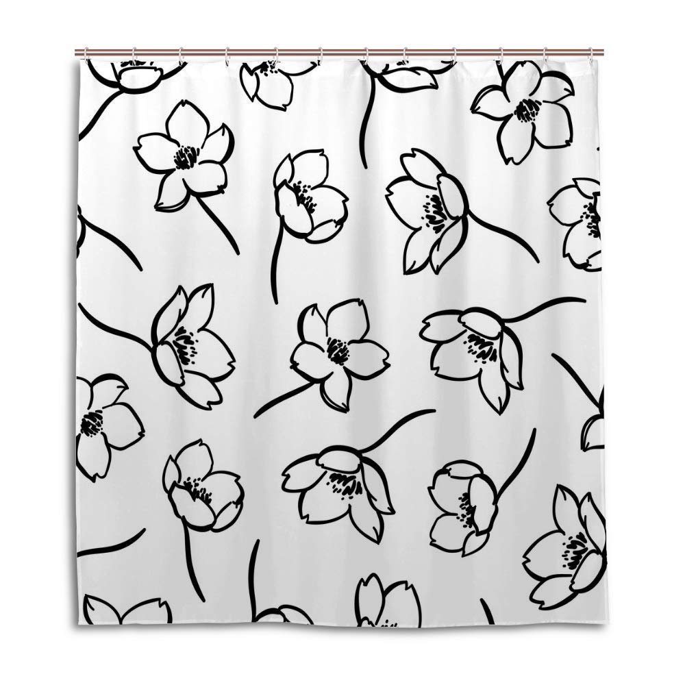 Rideau de douche romantique floral pour une salle de bain zen et colorée