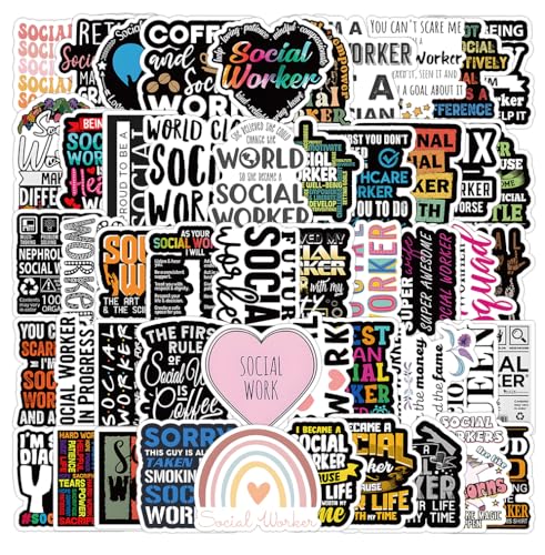XYZONE Social Worker Stickers,Social Justice Stickers 106Pcs,Social Work Values Stickers,Water Bottle Laptop Journal Stickers,Social Workers Gift - image 1