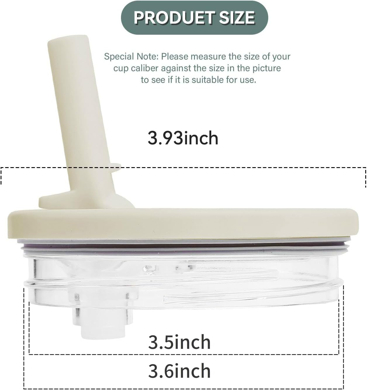 2 Pack Leak Proof Flip Straw Lid Replacement for Stanley Quencher H2.0 40 oz, Detachable Straw Spillproof, 3.6” Exact Fit, Dishwasher Safe For Stanley Cup Accessories