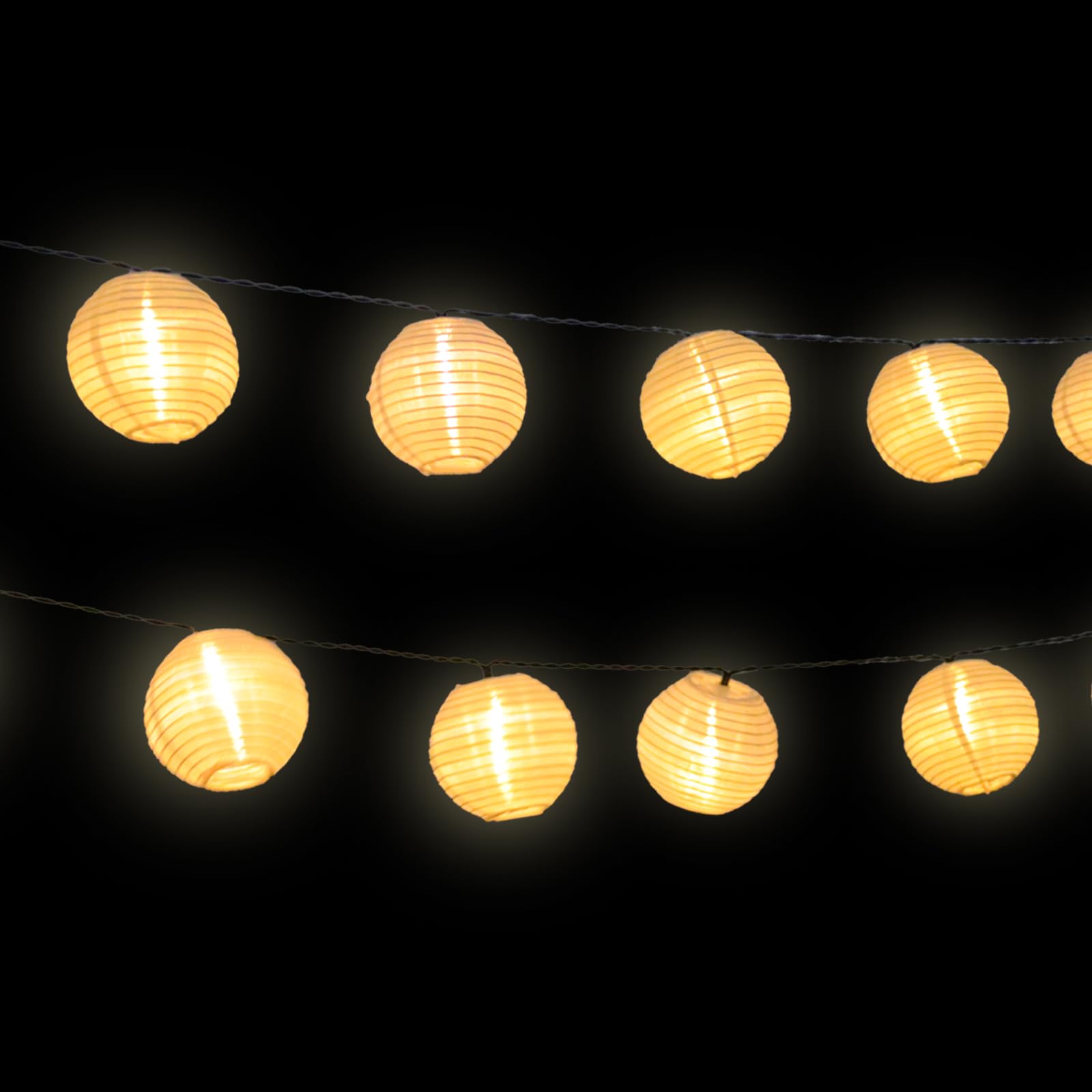 LQWELL® Catena di luci solari per esterni, lanterne a energia solare, 8 m, 30 LED, 2 modalità, impermeabile, luce solare, decorazione da giardino, luce bianca calda, per balcone, matrimonio, cortile