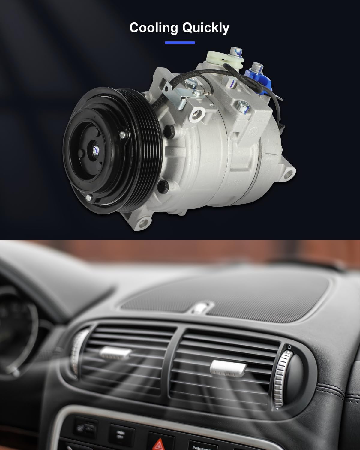 ECCPP AC Compressor Fast Cooling 2003-2009 Fit for Saab 9-5 2.3L Air Conditioning Compressor