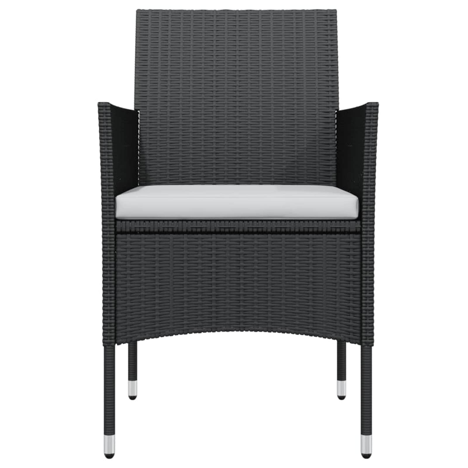 Juego de Comedor para Jardín Negro - Mesa 200x100x74 cm, 6 Sillas de Ratán PE, Vidrio, Acero - Adecuado para Exterior