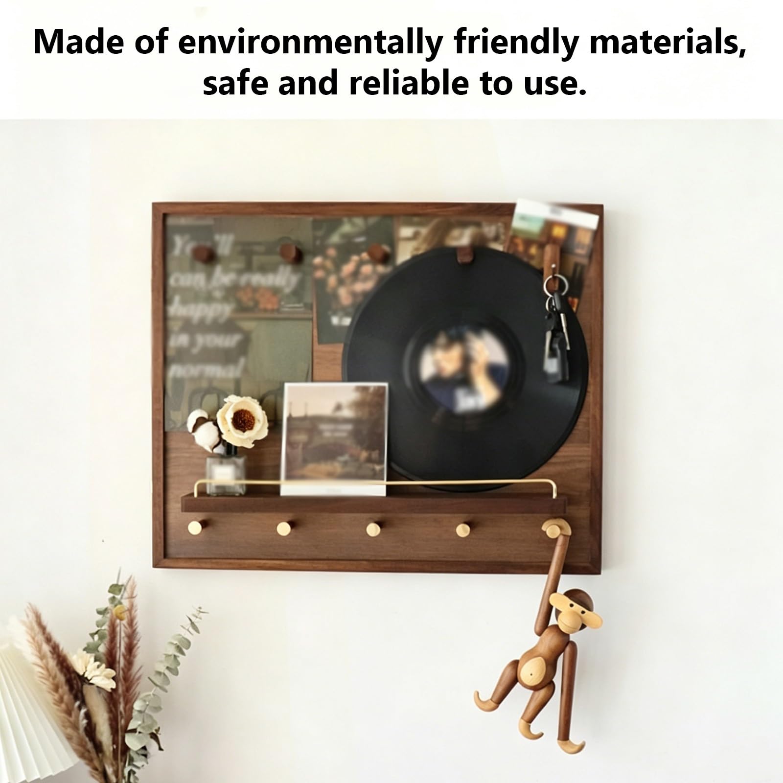 Copertura decorativa quadro elettrico in noce massivo con mensola portaoggetti, copri contatore facile installazione per soggiorno, ufficio e uso domestico(17.7 * 13.8in)