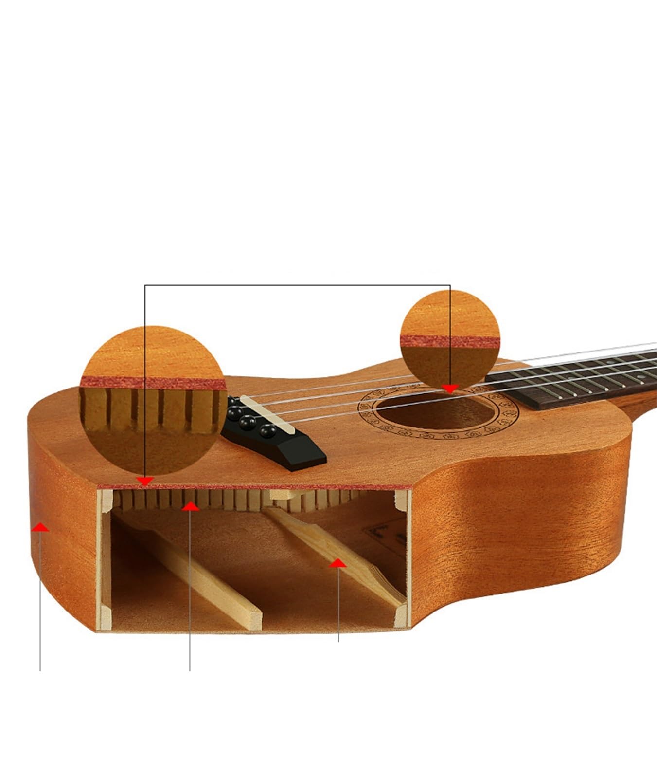 Początkująca Drewniana Ukulele 23 Calowa Mała Gitara Dla Dorosłych Początkujący Ukulele