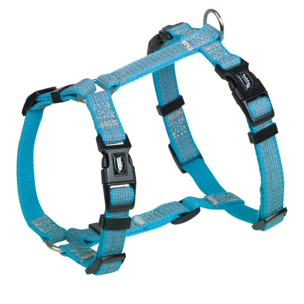Nobby Full Reflect 52066-32 Harness Light Blue M-L: Neck: 38-50 cm, Chest: 50-70 cm, W: 20 mm