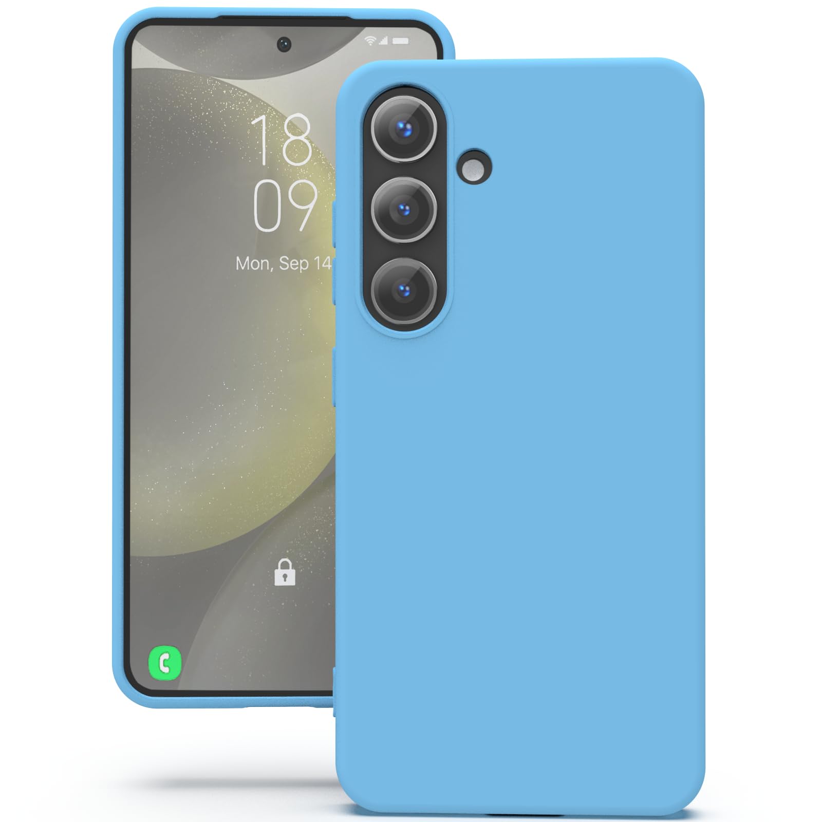 YATWIN Silicone Back Case for Samsung Galaxy S24 Plus, Soft-Touch Phone Back Cover for Samsung Galaxy S24 Plus - Sky Blue