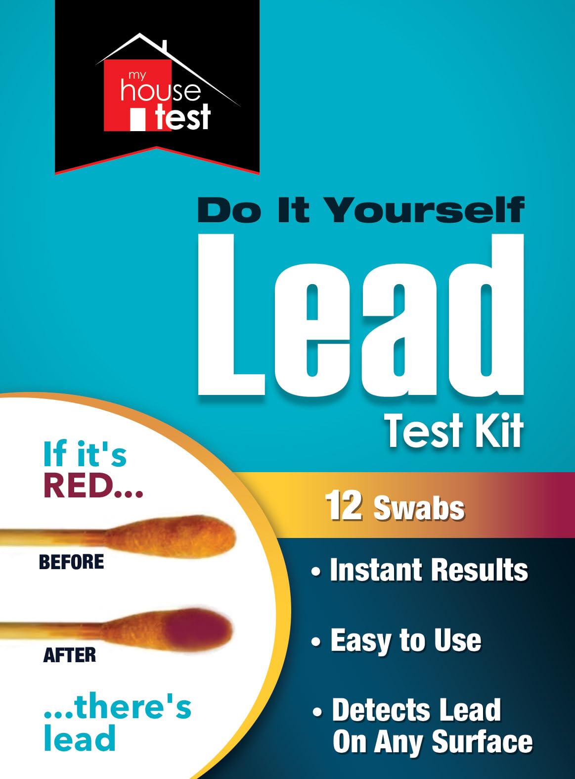 DIY Leads Test Kit | 12 Rapid Home Testing Swabs. Instantly Detect Lead on Any Surface