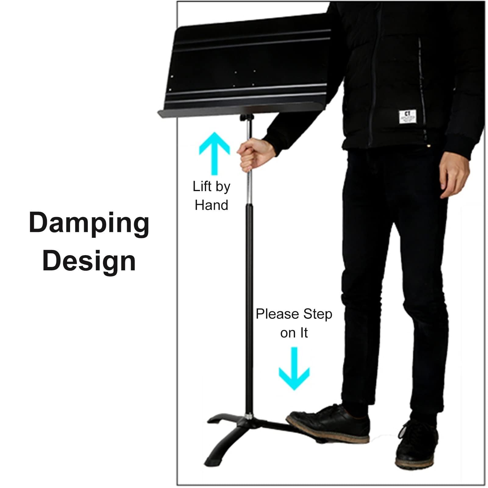 Pupitre portable pour chef d'orchestre, guitare, violon, piano, ukulélé, hauteur réglable, support compact et léger en métal