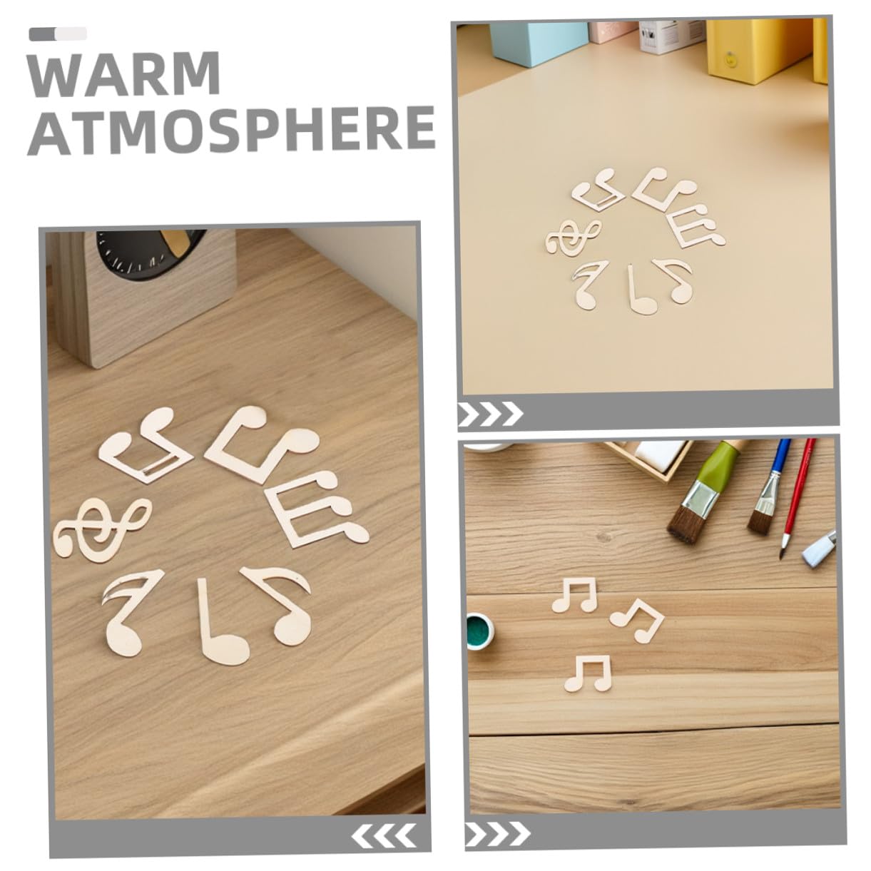 DOITOOL 100 piezas Notas Musicales Madera sin Terminar para Manualidades Decoración Fiestas Pintura Infantil Creatividad Familiar