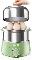 Vista 9 de Hervidor de huevos duros - CACHOO Hervidor de huevos de acero inoxidable rápido para 14 huevos con temporizador de 30 minutos y apagado automático