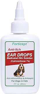 Forticept Dog and Cat Ear Infection Treatment, Dog Ear Drops with 1% Hydrocortisone 2 oz