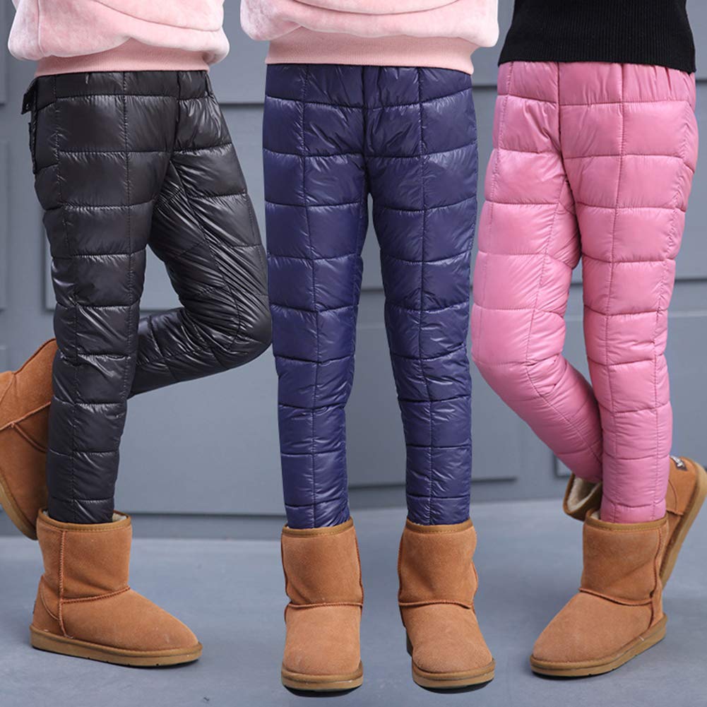 DAIHAN Pantaloni Invernale da Neve Per Bambini Ragazze Pantaloni da Sci Pantaloni Termici Imbottiti in Piuma Pantaloni Casual Caldi