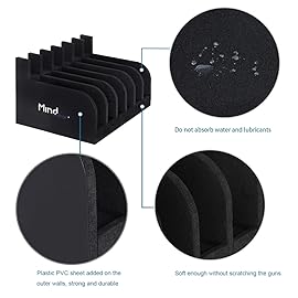 MIND&ACTION Foam Pistol Rack for Gun Safe, Gun Cabinet Accessories, Pistols Holder Storage Organizer, Revolver Firearm Handgun Rack Stand Display (2 Pack-6 Pistols Black)