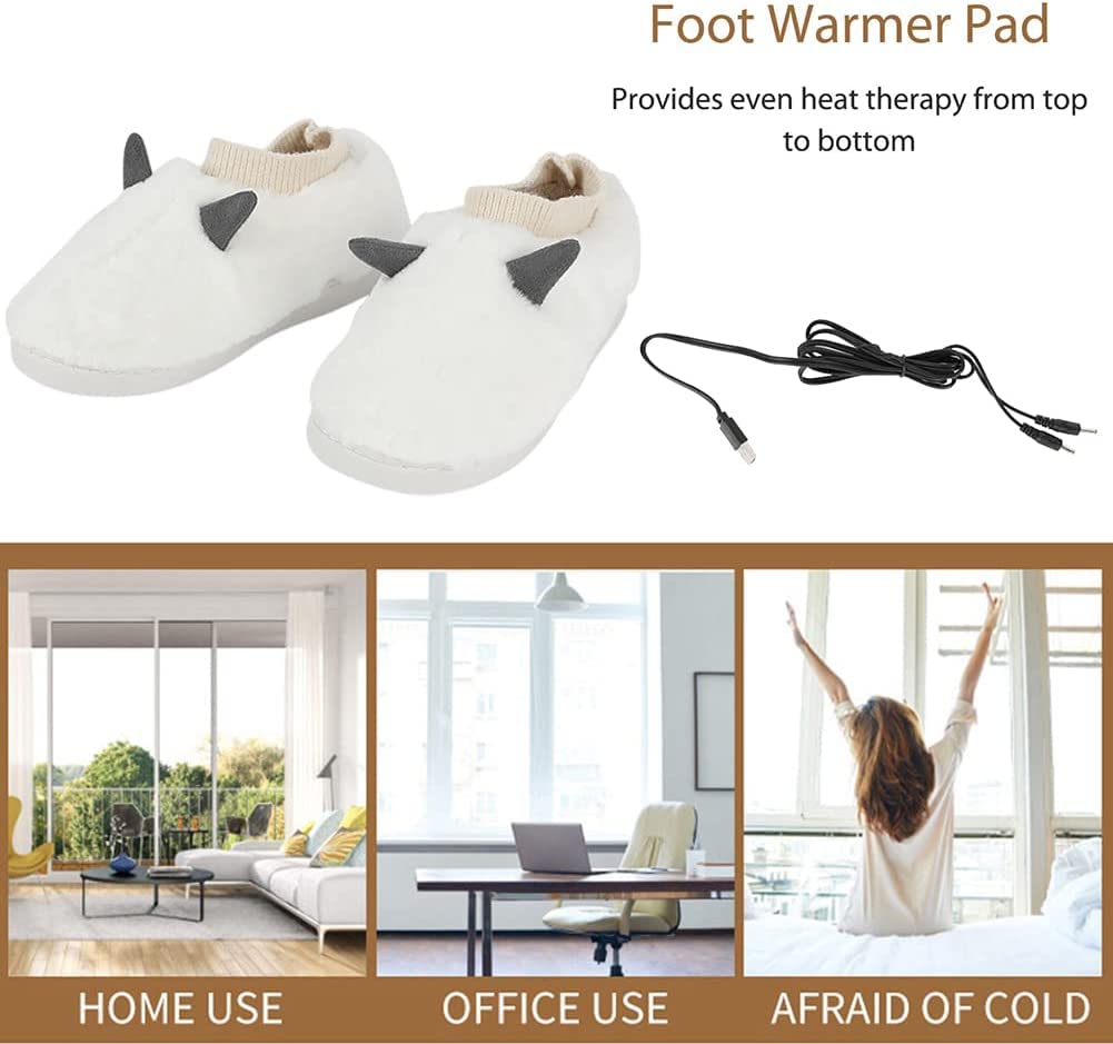 Scaldapiedi Elettrico, Pantofole Riscaldate Ricaricabili, Pantofole Riscaldate for Donna, Peluche Riscaldamento Scaldapiedi USB Riscaldamento Rapido, Pantofole Riscaldamento Elettrico USB Invernale fo