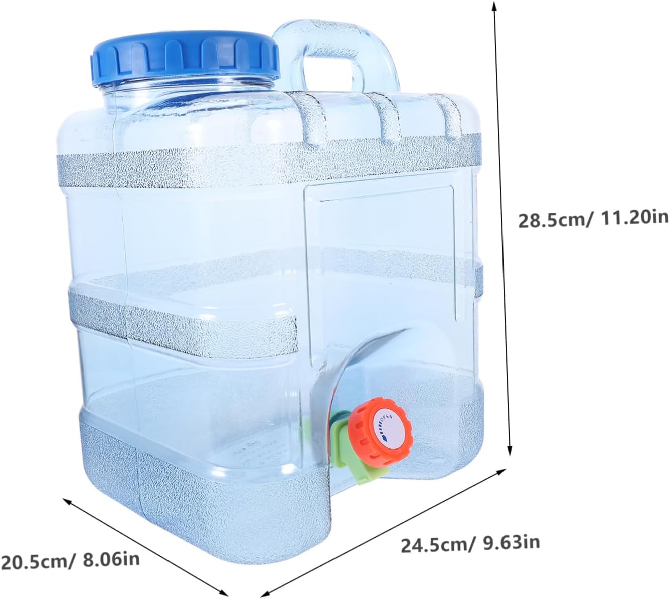 POPETPOP Portable Water Jug with Handle Lightweight Outdoor Water Container for Camping Car Driving Hiking Durable Easy to Fill and Carry