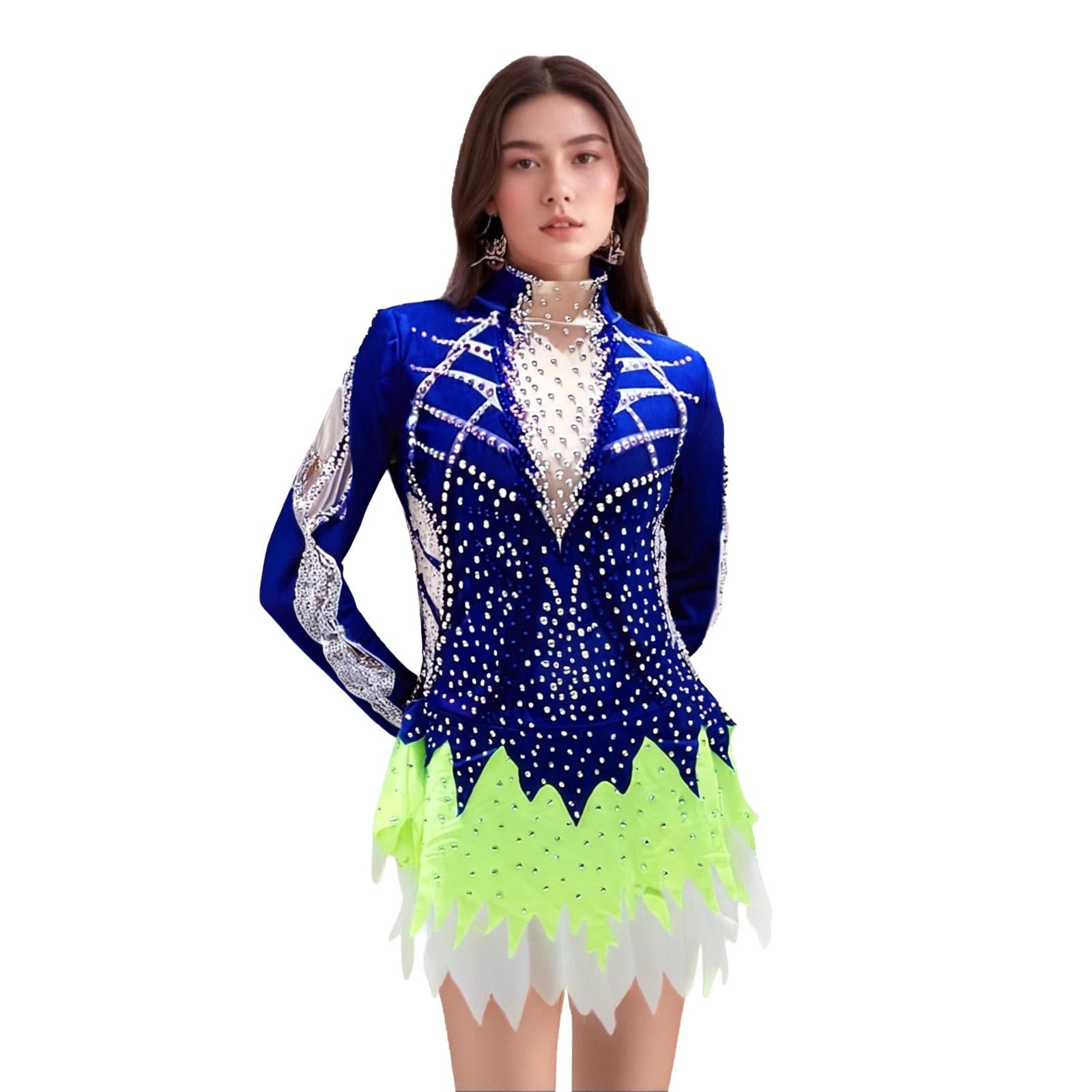 Chica Mujer Manga Larga Gimnasia Rítmica Leotardos De Diseño Exquisito Hecho A Mano Ropa Deportiva Transpirable