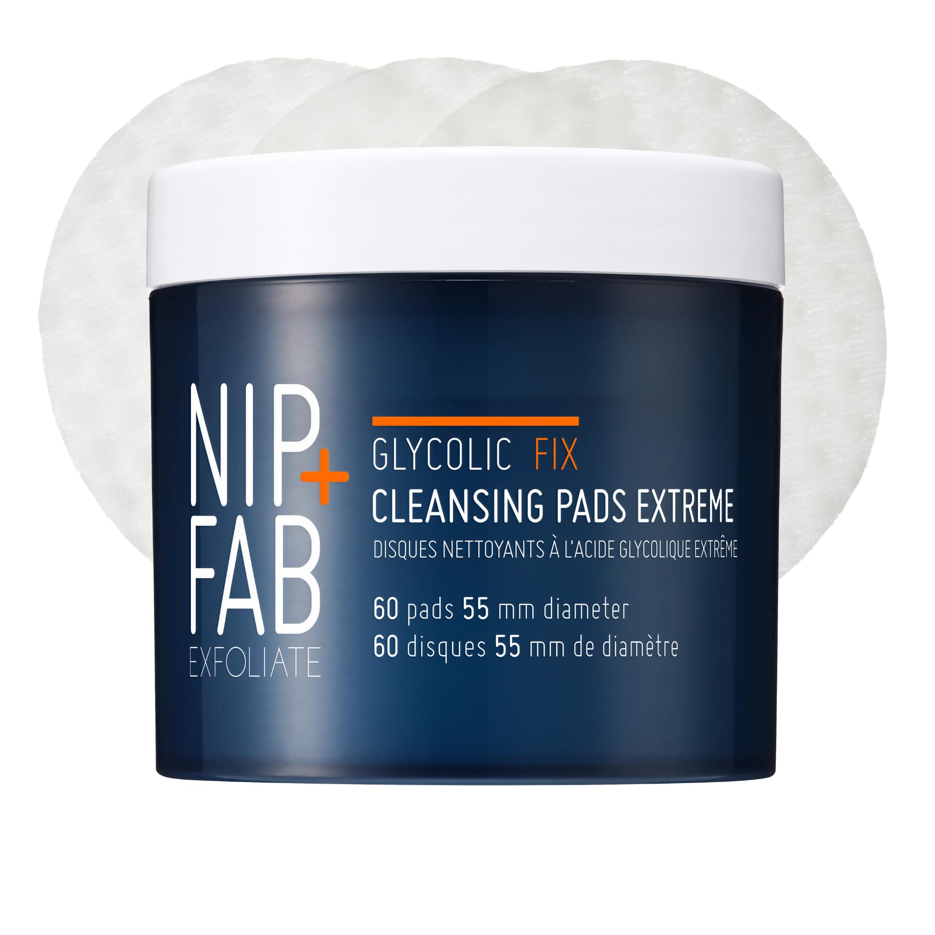 Nip + Fab Glycolic Fix Night Pads Extreme | Złuszczające Płatki z Kwasem Glikolowym na Noc | Peeling Kwasowy | Skoncentrowany Peeling Kwasowy | 60 sztuk