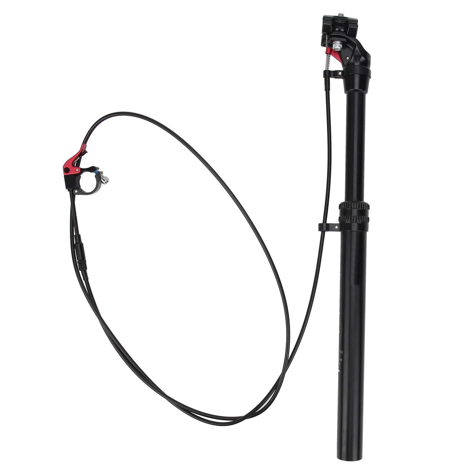 VGEBY Cycling Seatpost, 27.2mm/31.6mm Adjustable Aluminum Alloy Seatpost Mountain Bike Wire Control Seatpost Seat Tube(27.2mm) and Spare Supplies Dropper Post