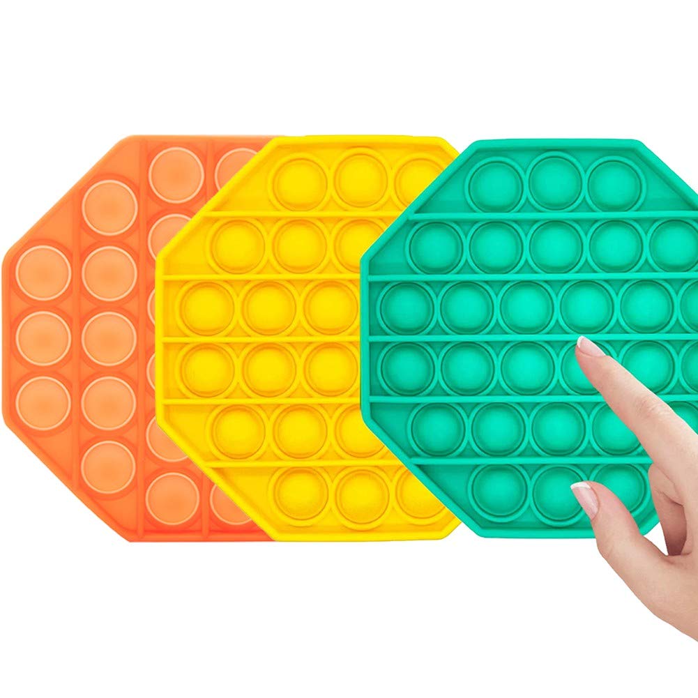 Push Pop Bubble Fidget Silicone Sensory Toy,Squeeze Sensory Toy for Kid and Adult,Tress Reliever Octagonal Shaped Toy