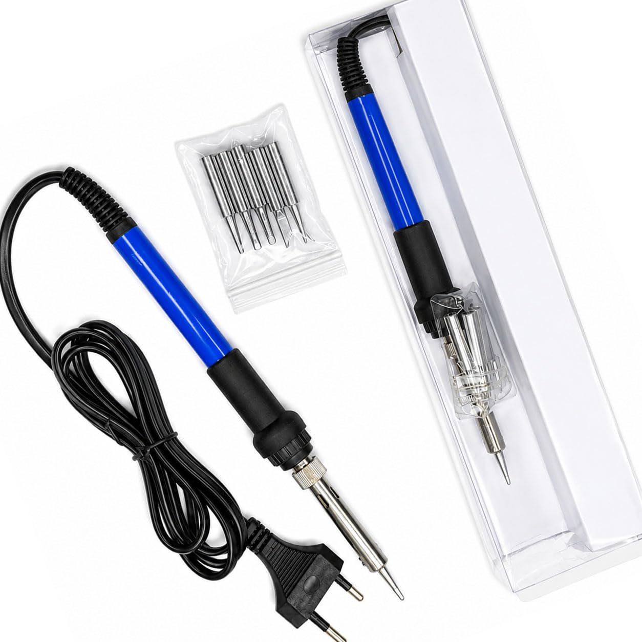 Adjustable Temperature Soldering Iron Repair Kit with 5 Replaceable Tips Fast Heating Durable Metal Tip for Mobile Repair PCB Circuit Board Wire Soldering Electronics-image-19