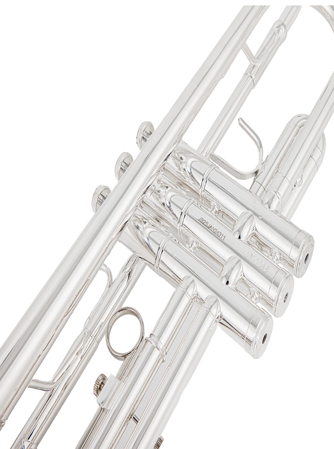 Ensemble de trompette standard en si bémol plaqué argent pour débutant en laiton avec étui rigide et kit de nettoyage 7C embouchure et gants