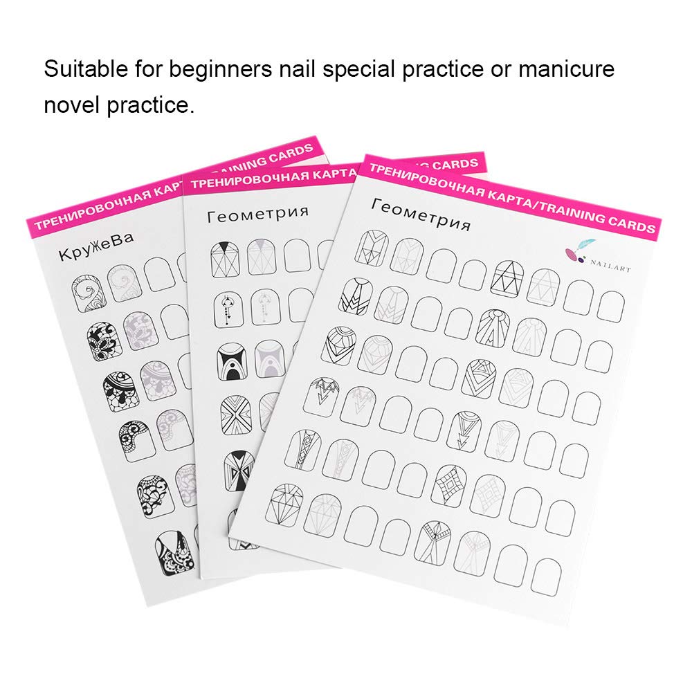 Modello per esercitazione nail art disegno pittura libro di esercizi strumento di apprendimento per principianti modelli intagli linee di diamanti